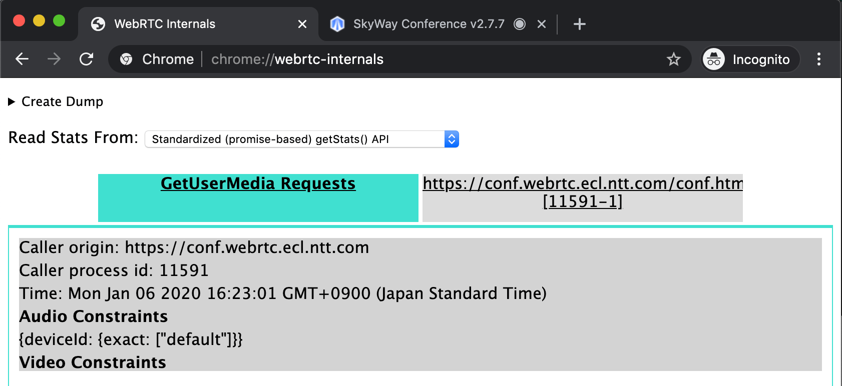 chrome://webrtc-internals
